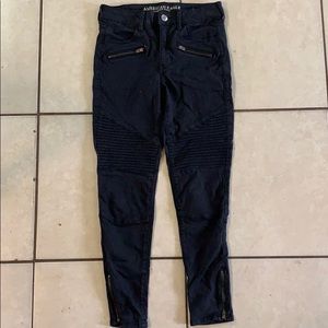 American Eagle Black Zip Jeans
